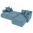 ECKSOFA in Samt Blau  - Chromfarben/Blau, KONVENTIONELL, Kunststoff/Textil (293/195cm) - Carryhome