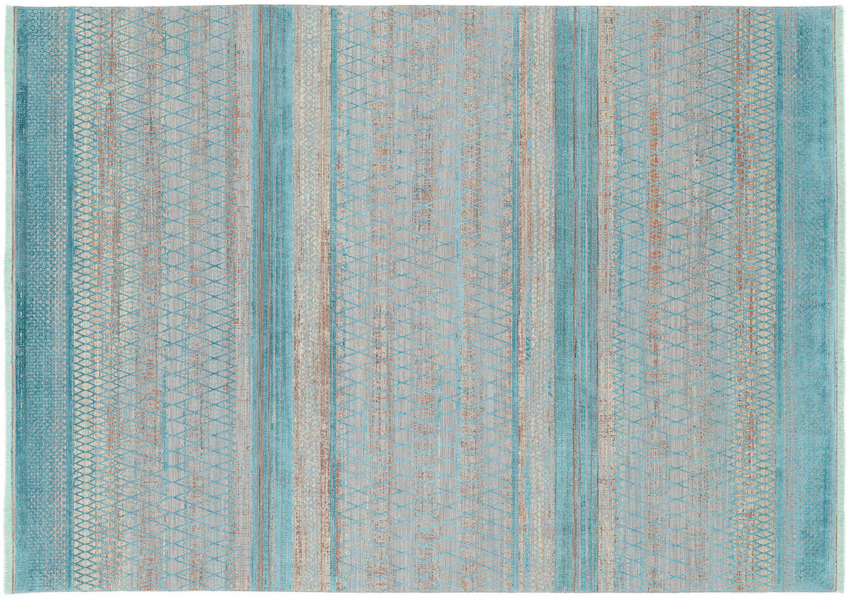 WEBTEPPICH 140/190 cm Tinto Maestro Grau, Türkis  - Türkis/Grau, Design, Textil (140/190cm) - Dieter Knoll