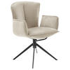 ARMLEHNSTUHL  in Stahl Velours  - Creme/Schwarz, Design, Textil/Metall (62/88/62cm) - Novel