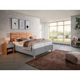 POLSTERBETT Matratze, Lattenrost, Bettkasten Buchefarben, Hellgrau 180/200 cm  - Buchefarben/Hellgrau, Design, Holz/Textil (180/200cm) - Valnatura