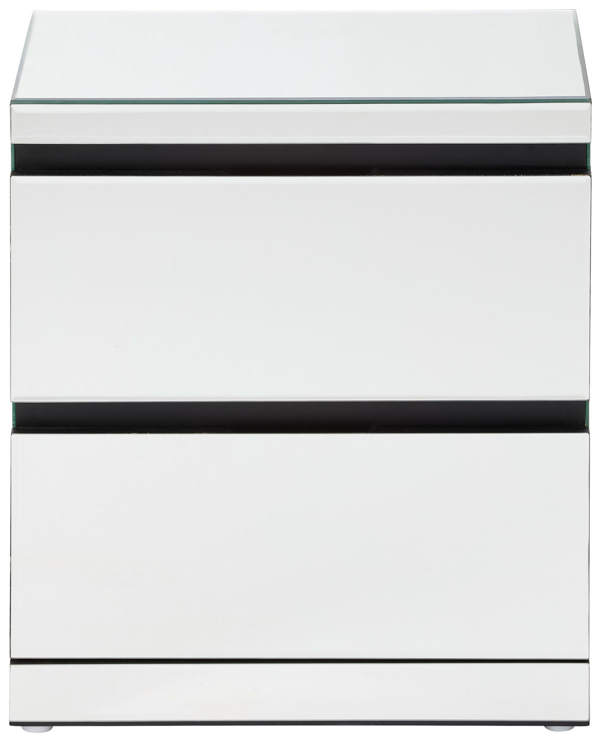 NACHTSCHRANK 45/50/30 cm  - Silberfarben, Trend, Glas/Holzwerkstoff (45/50/30cm) - Xora