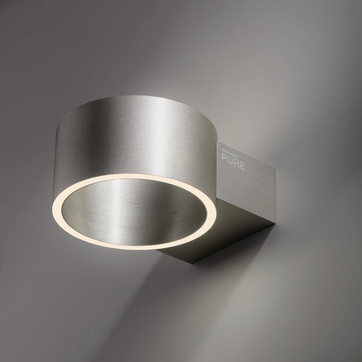 LED-WANDLEUCHTE Pure Clipse 18,5/15/8 cm   - Alufarben, Design, Kunststoff/Metall (18,5/15/8cm) - Neuhaus PURE