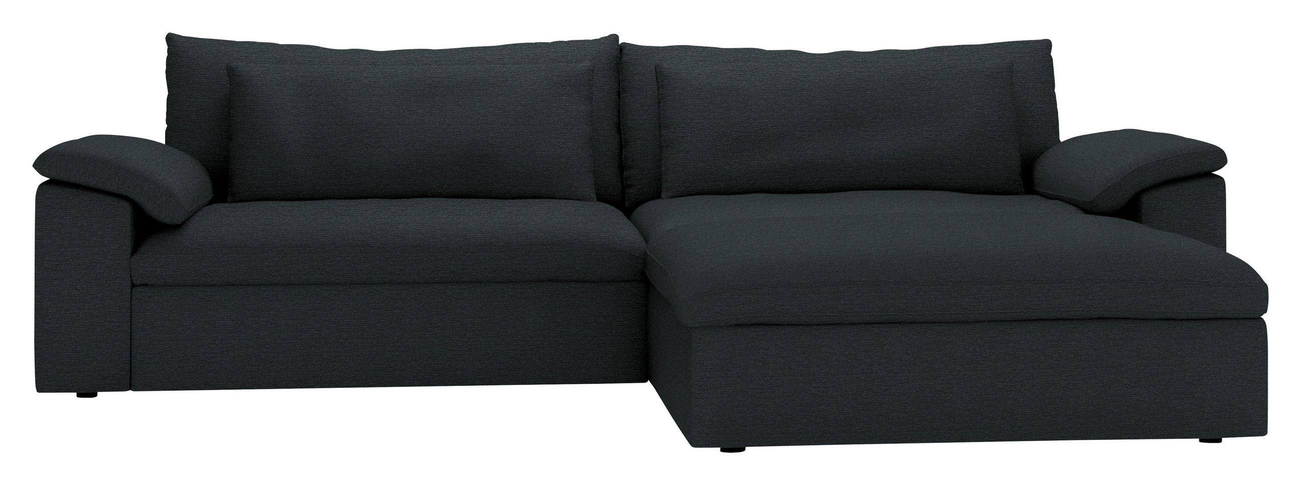 ECKSOFA  Webstoff Schwarz  - Schwarz, Modern, Kunststoff/Textil (306/198cm) - Carryhome