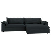 ECKSOFA  Webstoff Schwarz  - Schwarz, Modern, Kunststoff/Textil (306/198cm) - Carryhome