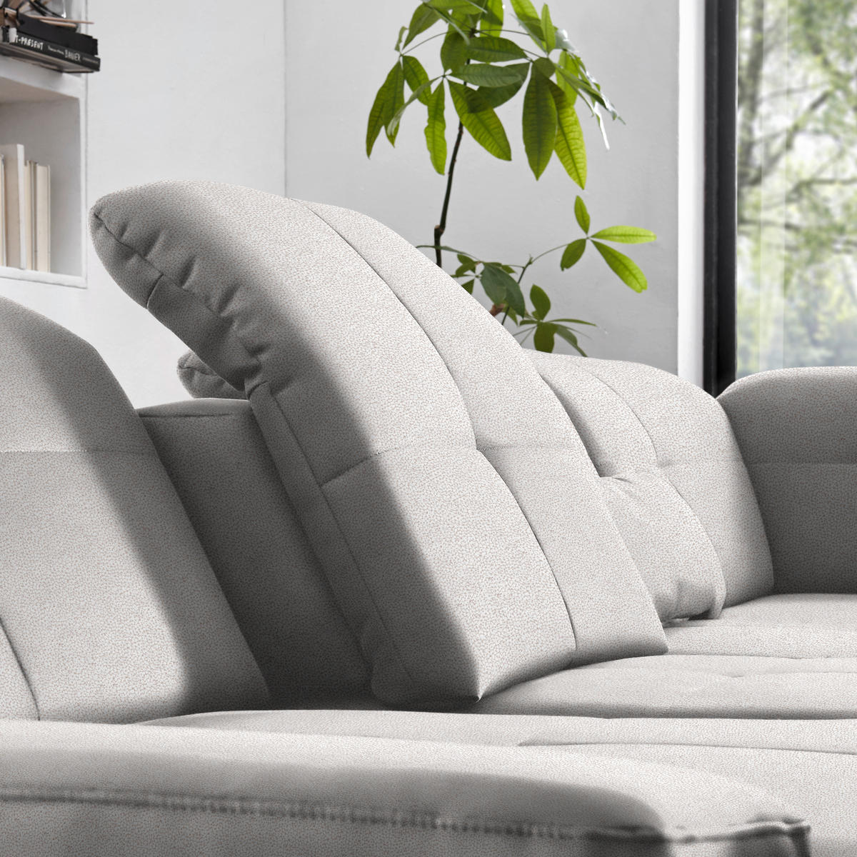 WOHNLANDSCHAFT Mikrofaser Silberfarben  - Chromfarben/Silberfarben, Design, Textil (195/371/260cm) - Beldomo Style