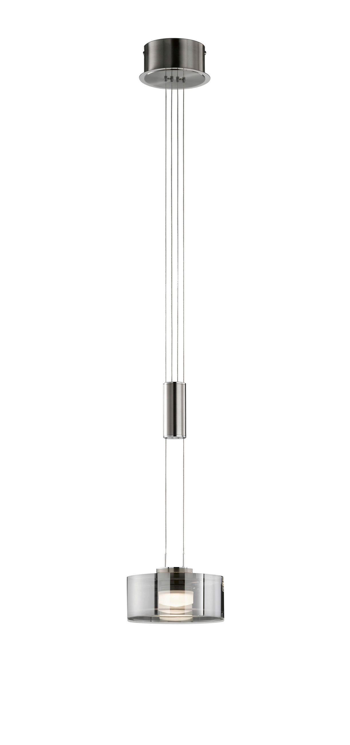 Fischer & Honsel Led-Pendelleuchte Lavin Nickel 100-160 cm