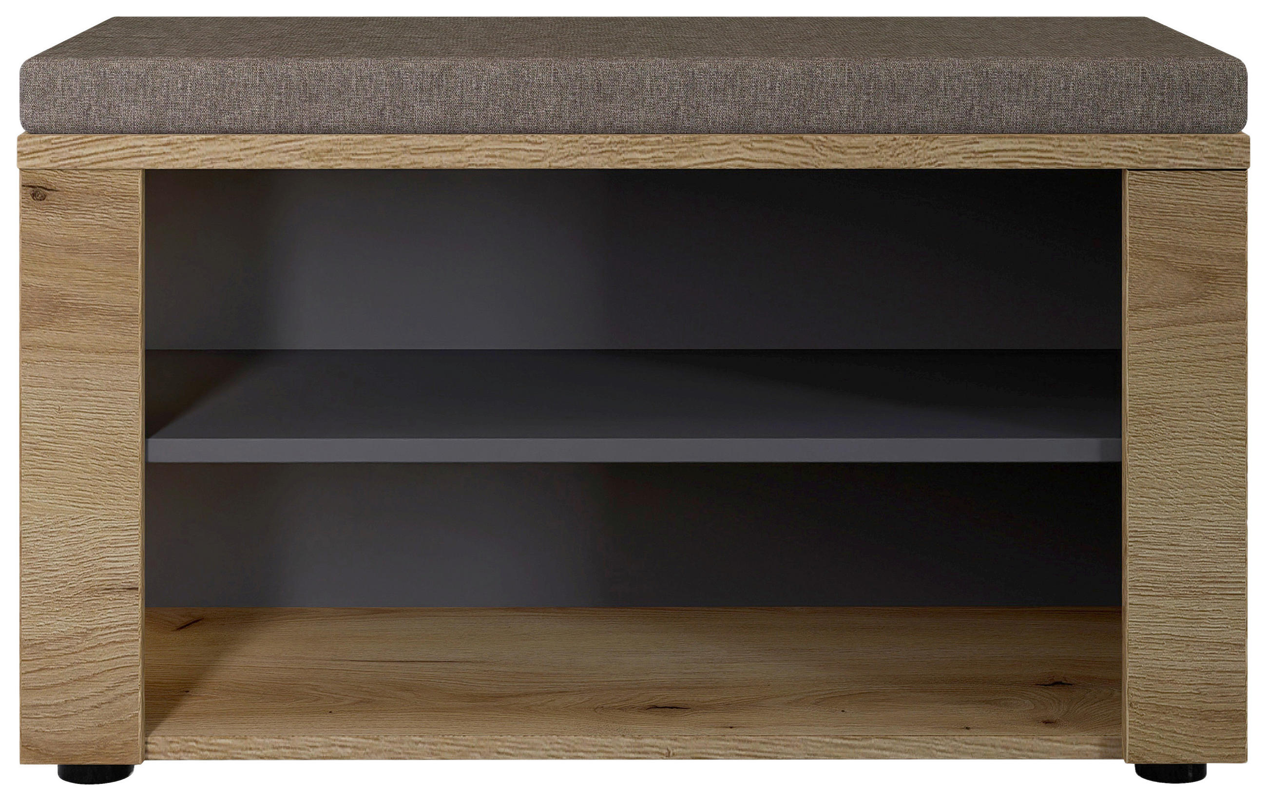 GARDEROBENBANK  in 80/48/38 cm  - Eichefarben/Graubraun, KONVENTIONELL, Kunststoff/Textil (80/48/38cm) - Xora