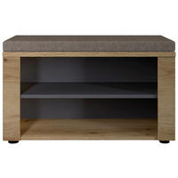 GARDEROBENBANK  in 80/48/38 cm  - Eichefarben/Graubraun, KONVENTIONELL, Kunststoff/Textil (80/48/38cm) - Xora