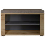 GARDEROBENBANK  in 80/48/38 cm  - Eichefarben/Graubraun, KONVENTIONELL, Kunststoff/Textil (80/48/38cm) - Xora