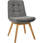 STUHL  in Cord Textil  - Eichefarben/Grau, Design, Holz/Textil (49/90/69cm) - Johann Jakob
