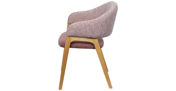 ARMLEHNSTUHL in Holz, Textil Rot  - Eichefarben/Rot, KONVENTIONELL, Holz/Textil (56,5/82,5/47,5cm) - Linea Natura