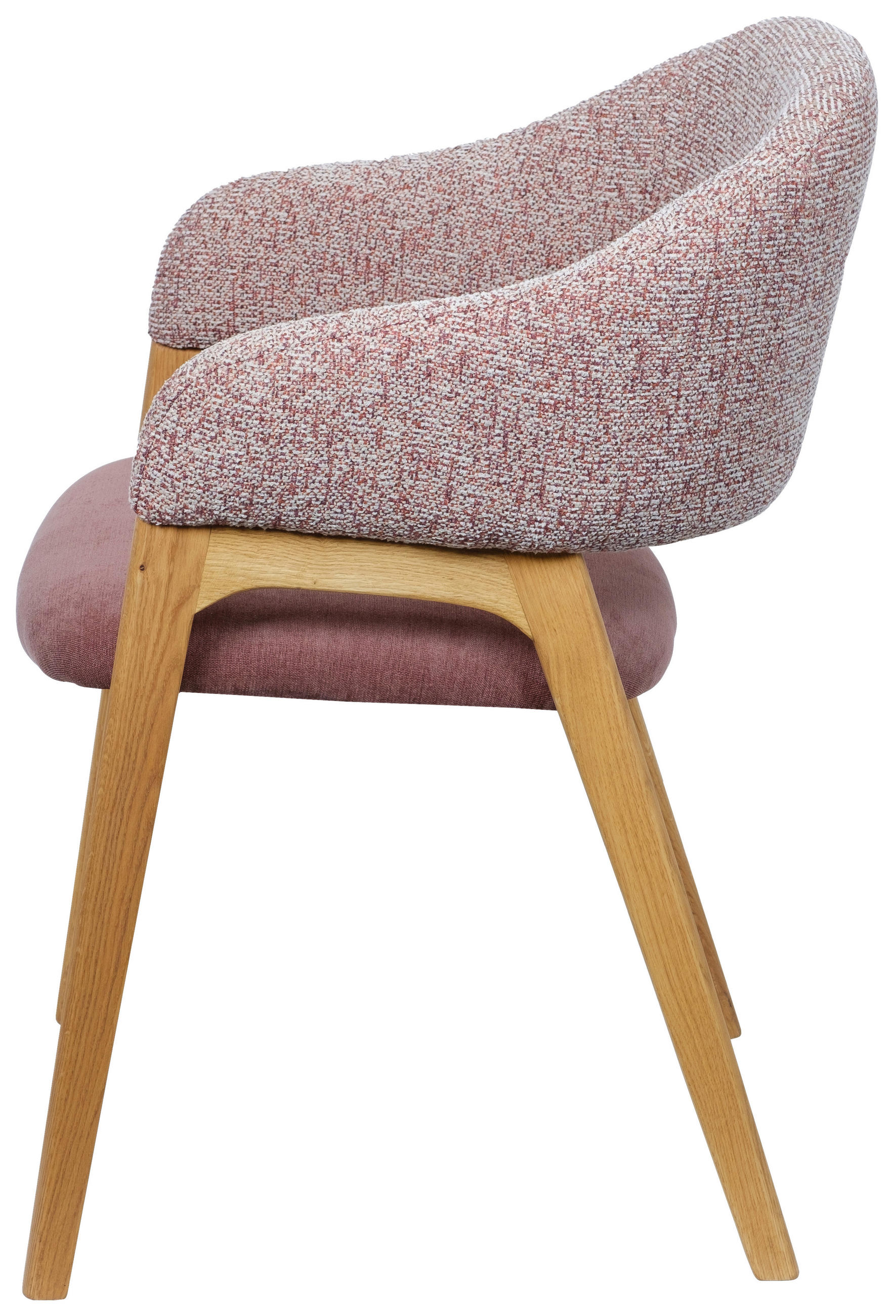 ARMLEHNSTUHL in Holz, Textil Rot  - Eichefarben/Rot, KONVENTIONELL, Holz/Textil (56,5/82,5/47,5cm) - Linea Natura