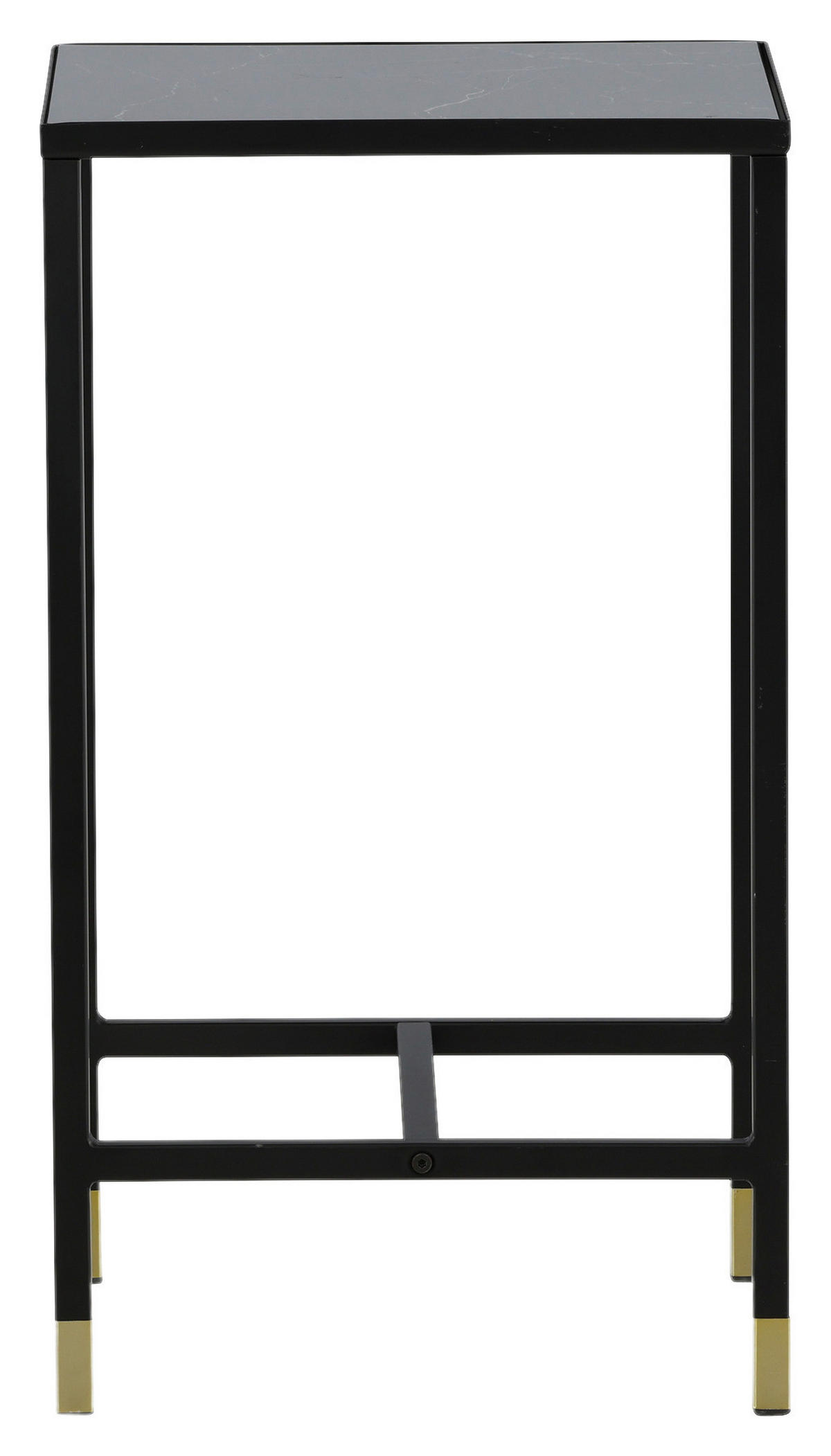 BEISTELLTISCH 40/40/70 cm Schwarz, Messingfarben quadratisch  - Messingfarben/Schwarz, Design, Glas/Metall (40/40/70cm) - Livetastic