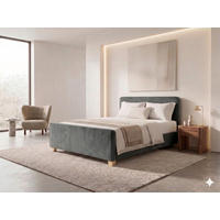 BOXBETT 180/200 cm  in Graphitfarben  - Graphitfarben/Kernbuche, MODERN, Holz/Textil (180/200cm) - MID.YOU