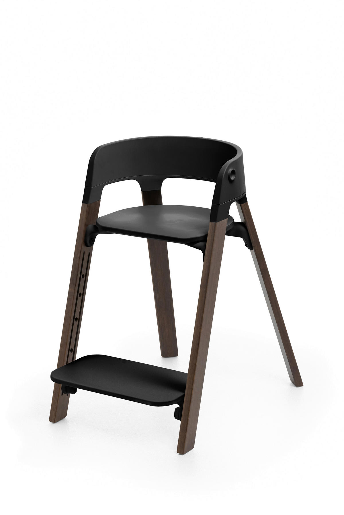 SET ZA STOLČEK ZA HRANJENJE  Steps Bundle  86/74/48 cm         črna  - črna, Basics, les (86/74/48cm) - Stokke