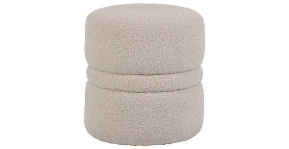 HOCKER Bouclé Creme - Creme, Trend, Textil (43/47/43cm) - Xora