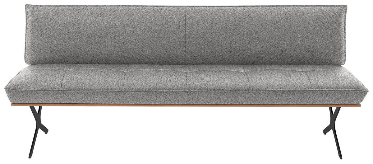 SITZBANK in Holz, Textil Schwarz, Nussbaumfarben, Ecru  - Ecru/Nussbaumfarben, Design, Holz/Textil (214/88/66cm) - Koinor