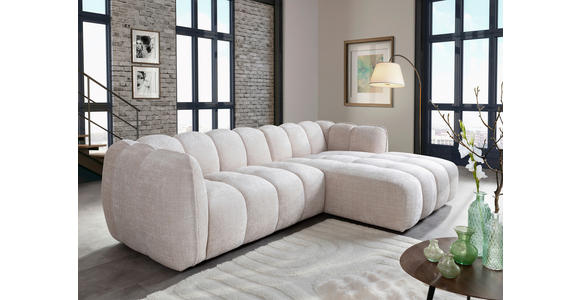 ECKSOFA in Chenille Creme  172/272 cm  - Creme/Schwarz, KONVENTIONELL, Kunststoff/Textil (172/272cm) - Carryhome