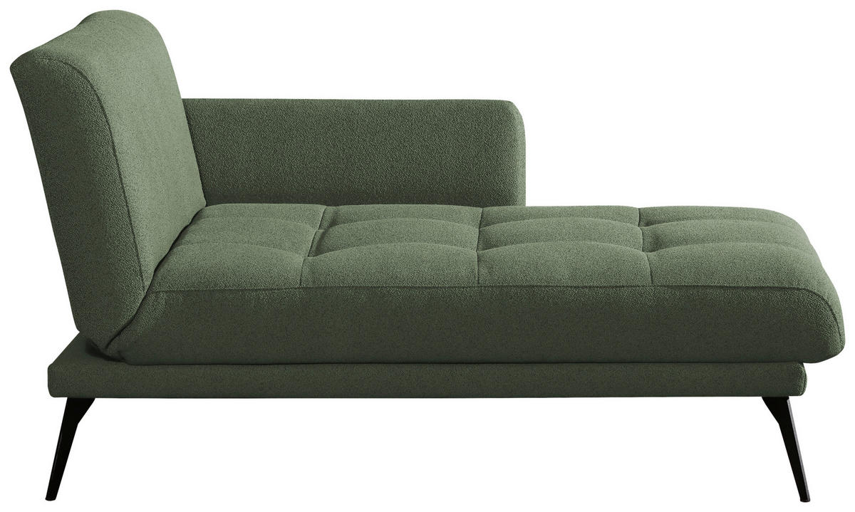 RÉCAMIERE Dunkelgrün  - Dunkelgrün/Schwarz, KONVENTIONELL, Textil/Metall (200/85/106cm) - Novel