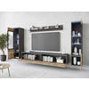 WOHNWAND Vera 4-teilig  in Anthrazit, Kastanieneichefarben  240/130/33 cm  - Kastanieneichefarben/Anthrazit, Trend, Glas/Holzwerkstoff (240/130/33cm)