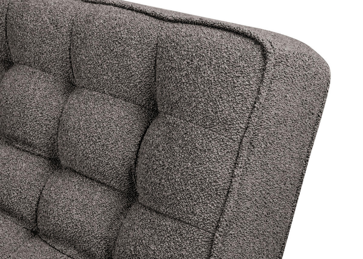SITZBANK 183/90/79 cm Webstoff Grau Eiche vollmassiv  - Eichefarben/Grau, Design, Holz/Textil (183/90/79cm) - Linea Natura