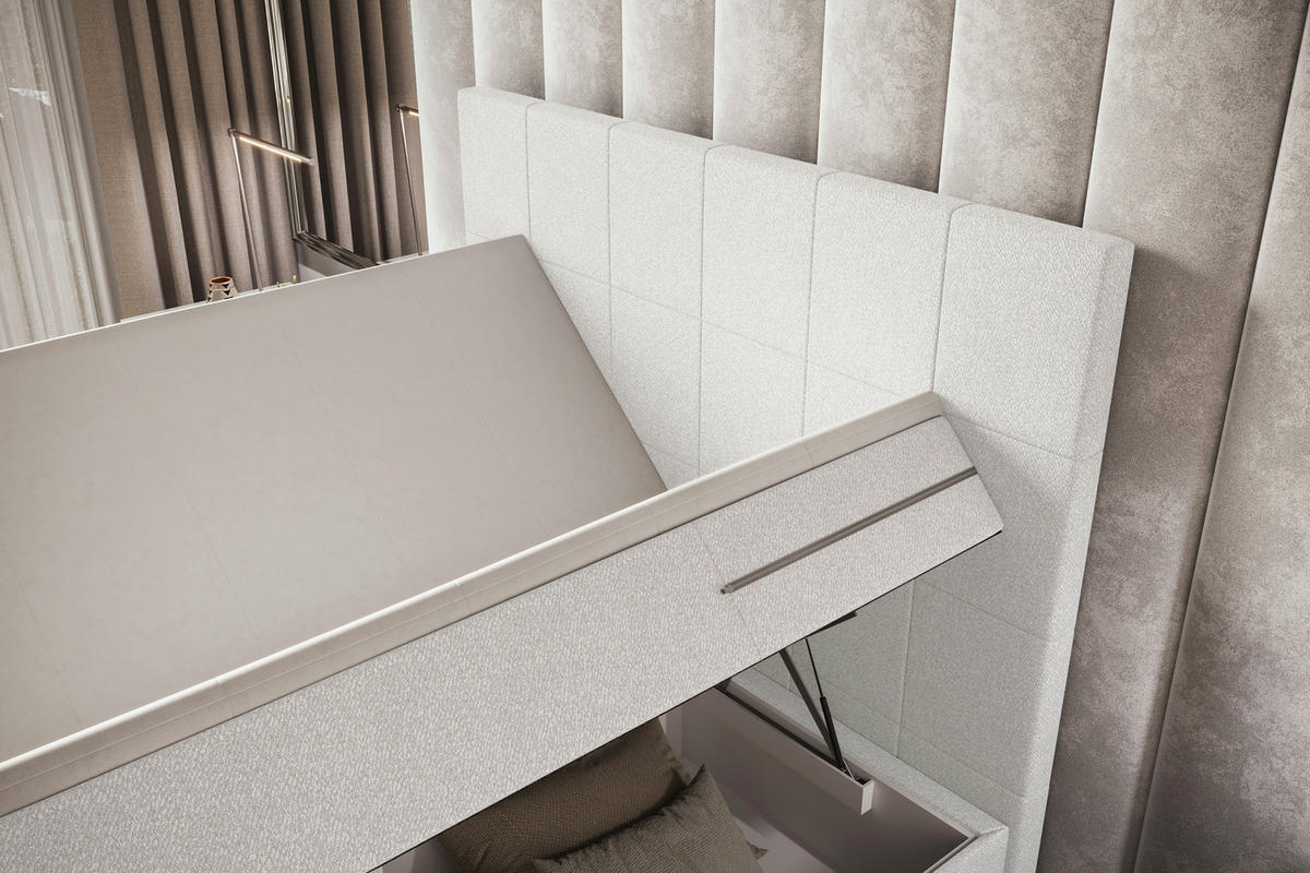 BOXBETT 120/200 cm  in Hellgrau  - Hellgrau, KONVENTIONELL, Kunststoff/Textil (120/200cm) - Boxxx