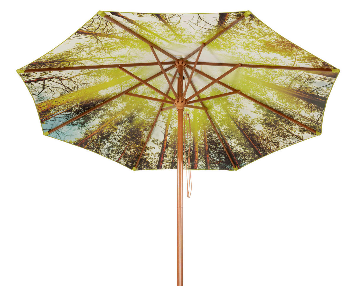 SONNENSCHIRM   - Waldgrün/Buchefarben, Basics, Textil/Metall (300/257cm) - Schneider