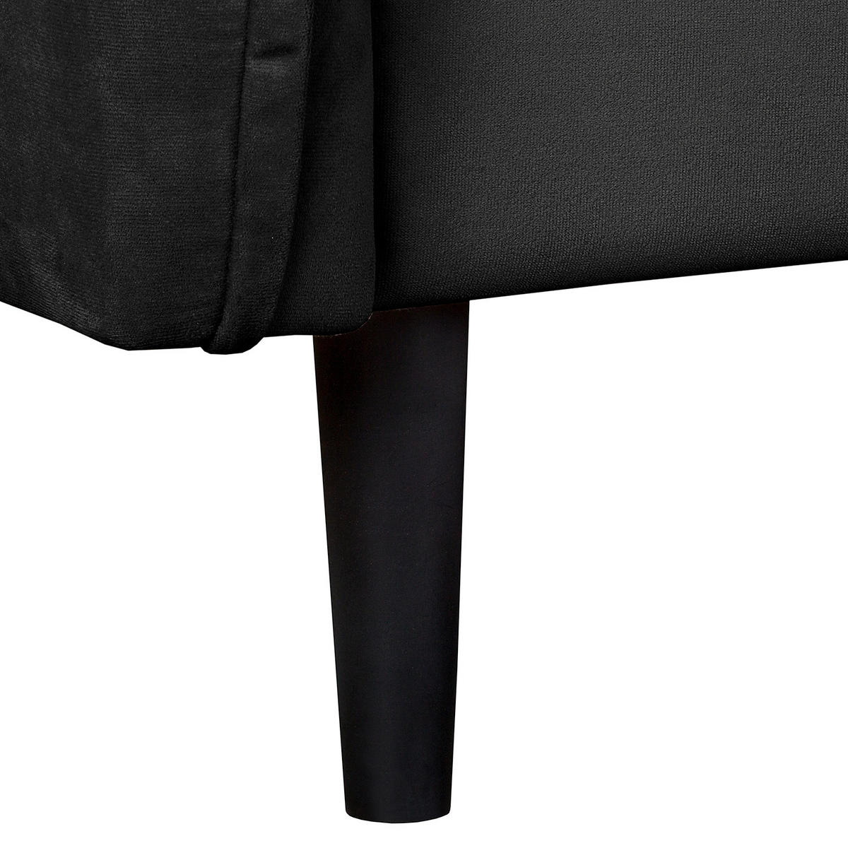 2-SITZER-SOFA Samt Schwarz  - Schwarz, Design, Holz/Textil (138/86/100cm) - P & B