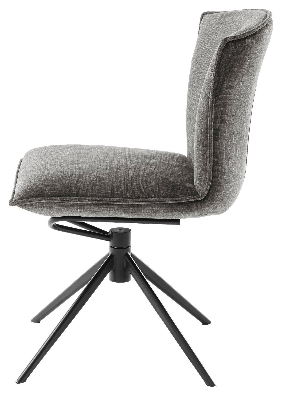 STUHL  in Stahl Velours Metall, Textil  - Anthrazit/Schwarz, Design, Textil/Metall (53/88/62cm) - Novel