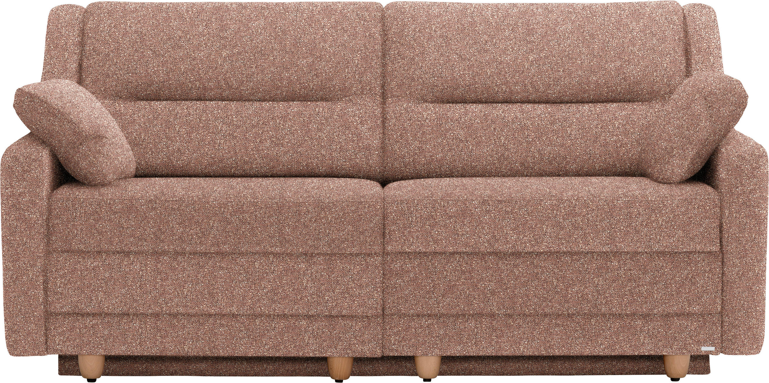 SCHLAFSOFA  in Mikrovelours Terracotta  - Buchefarben/Terracotta, KONVENTIONELL, Holz/Textil (184/88/91cm) - Sedda