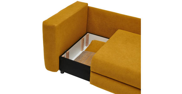 RÉCAMIERE in Flachgewebe Dunkelgelb - Dunkelgelb/Schwarz, Design, Kunststoff/Textil (93/71-88/171cm) - Cantus