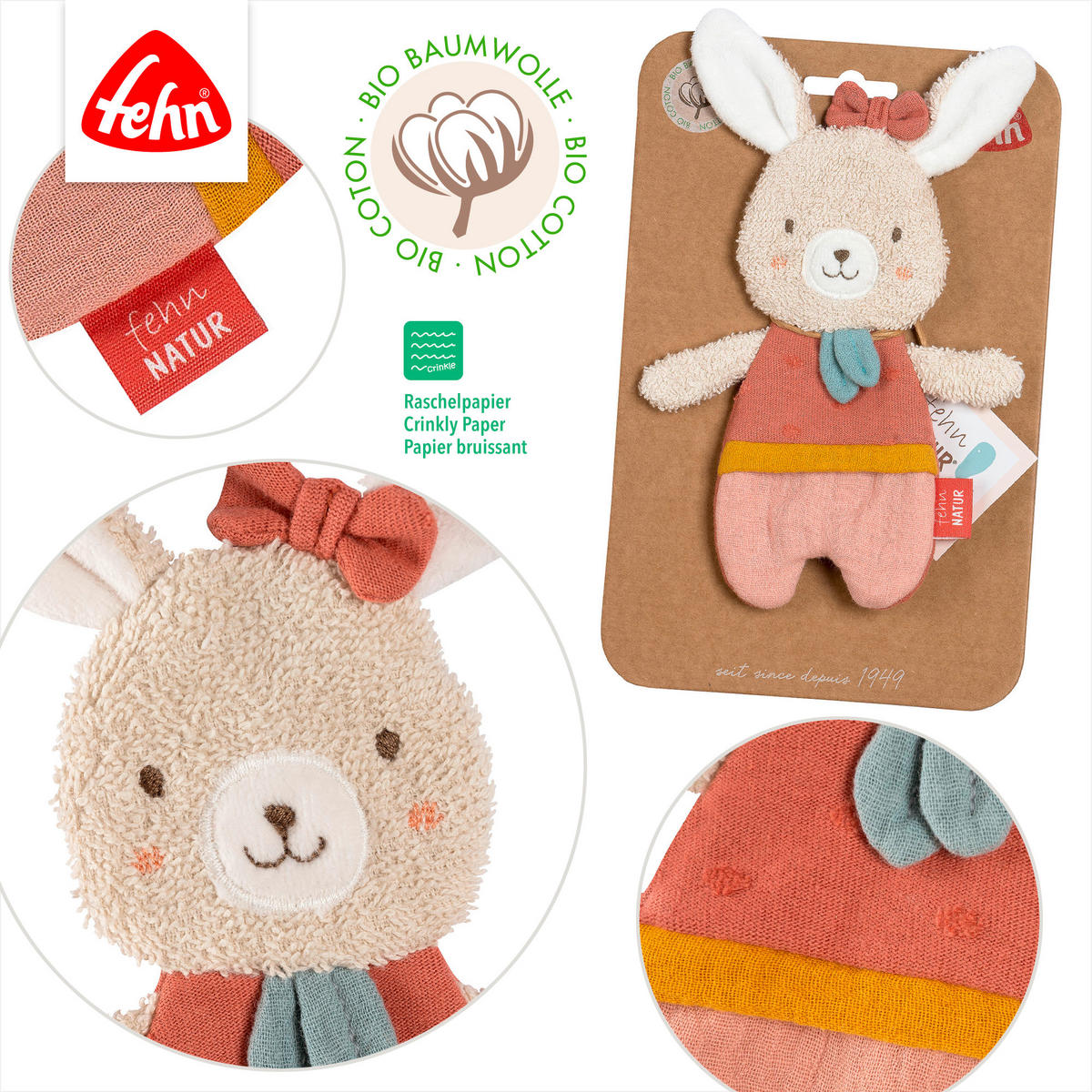 KNISTERTUCH - Altrosa, Basics, Textil (21/14/0,7cm) - Fehn