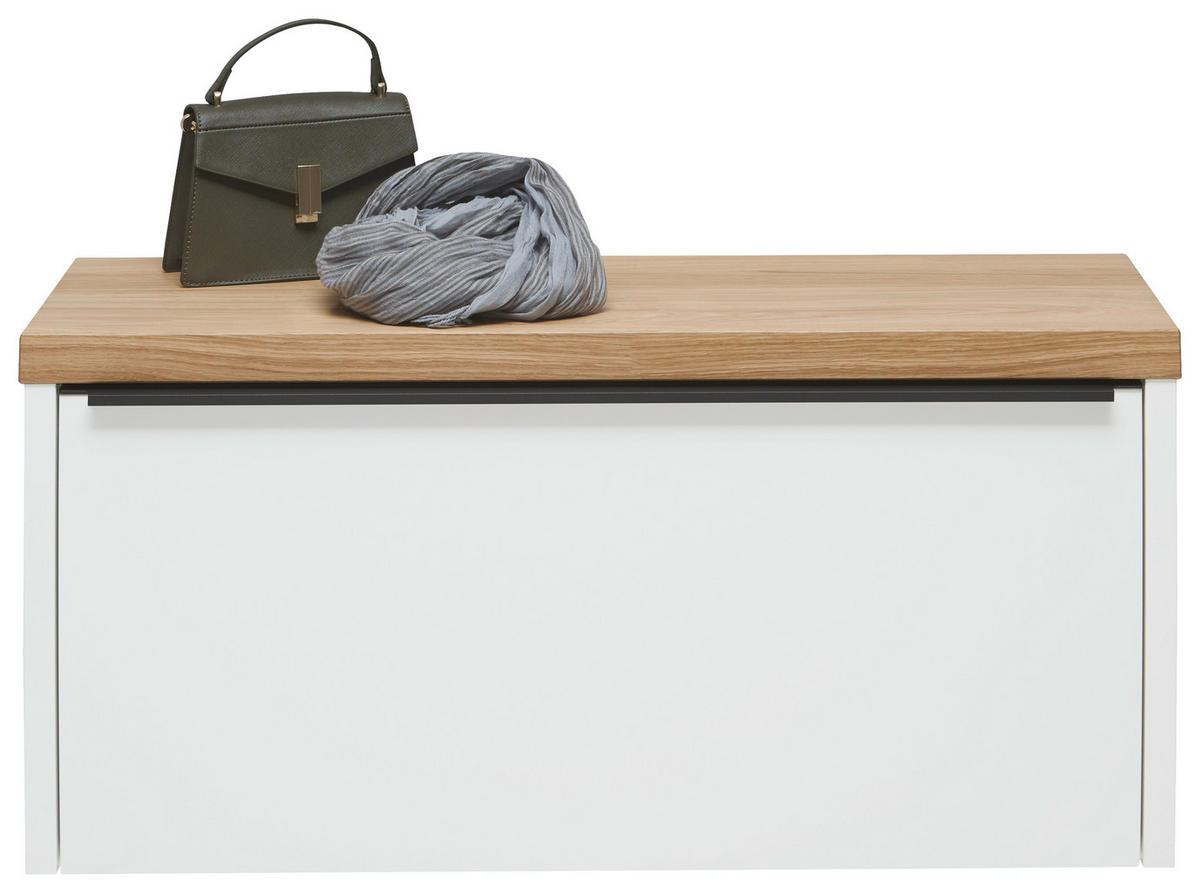 GARDEROBENBANK  in 92/42/31 cm  - Eichefarben/Anthrazit, Design, Metall (92/42/31cm) - Dieter Knoll