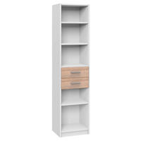 REGAL Weiß, Eichefarben  - Eichefarben/Alufarben, KONVENTIONELL, Holzwerkstoff/Kunststoff (48/197/40cm) - Boxxx
