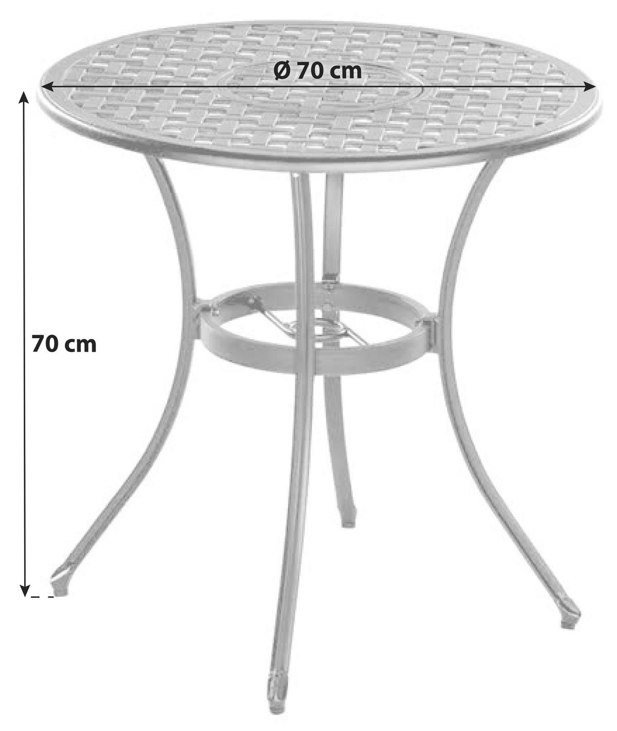 GARTENTISCH Metall rund  - Graphitfarben, ROMANTIK / LANDHAUS, Metall (70/70/70cm) - Gardenson