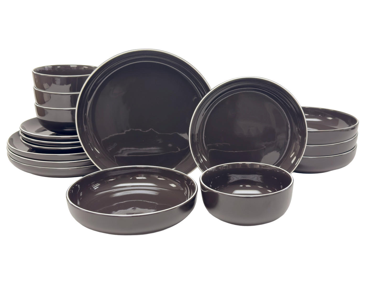 KOMBISERVICE Mokka Bastia mocha 16-teilig 4 Personen  - Mokka, Trend, Keramik - Novel