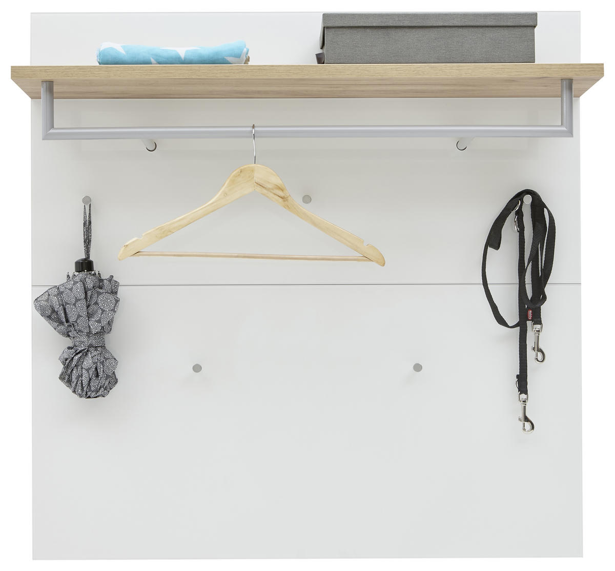 GARDEROBENPANEEL  in 97/97/30 cm  - Weiss/Eichefarben, Design, Glas/Holzwerkstoff (97/97/30cm) - Voleo