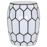 ODKLÁDACÍ STOLEK, černá, bílá - bílá/černá, Design, keramika (33/33/45cm) - Landscape