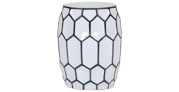 BEISTELLTISCH 33/33/45 cm Schwarz, Weiß  - Schwarz/Weiß, Design, Keramik (33/33/45cm) - Landscape