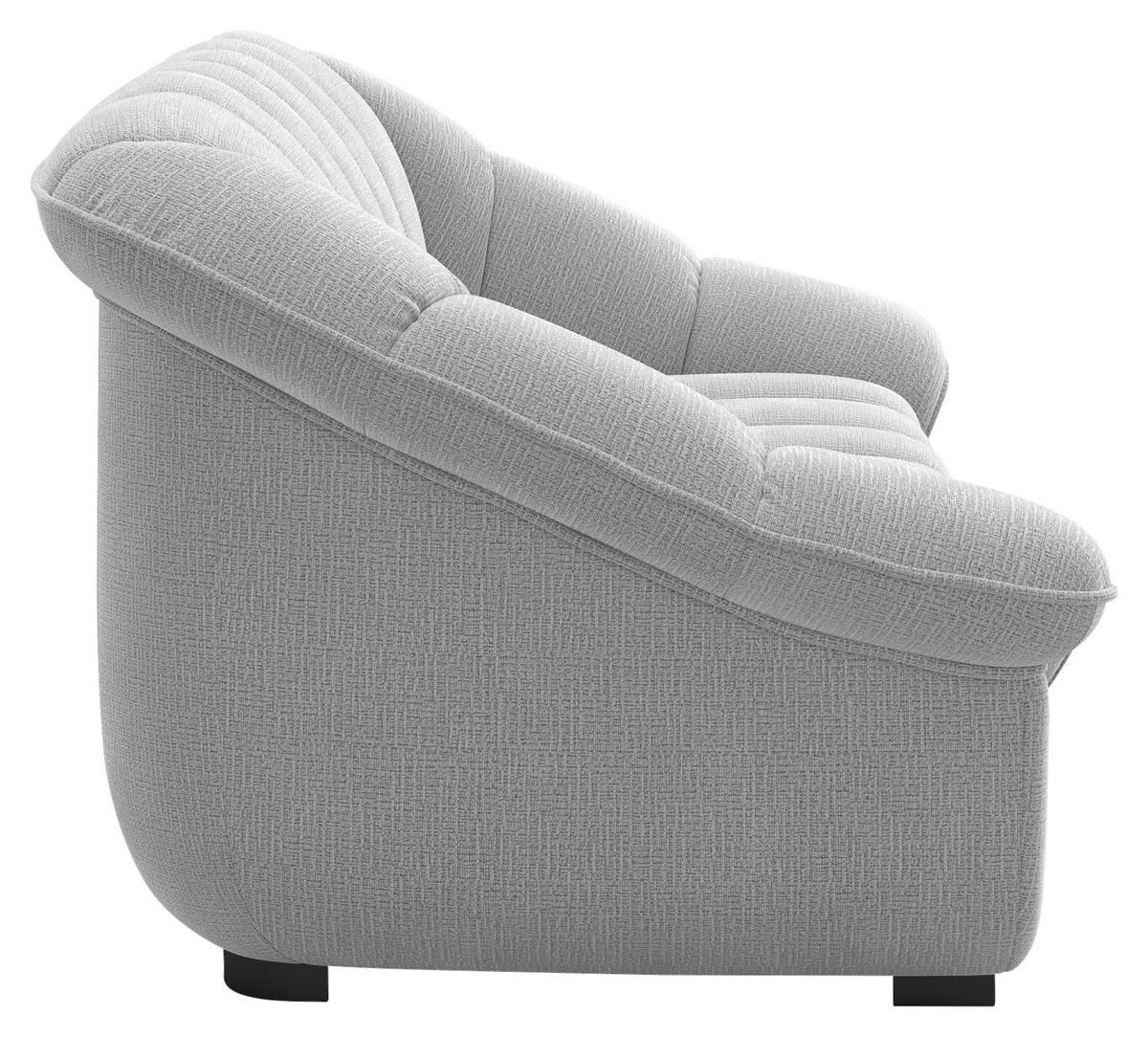 3-SITZER-SOFA Chenille Hellgrau  - Hellgrau/Schwarz, KONVENTIONELL, Kunststoff/Textil (215/88/104cm) - Welnova