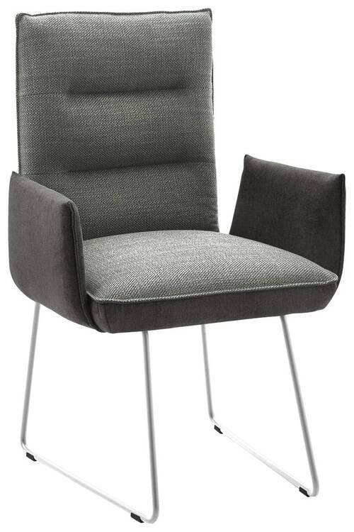 ARMLEHNSTUHL  in Stahl Flachgewebe  - Edelstahlfarben/Dunkelgrau, Design, Textil/Metall (59/93/59cm) - Dieter Knoll