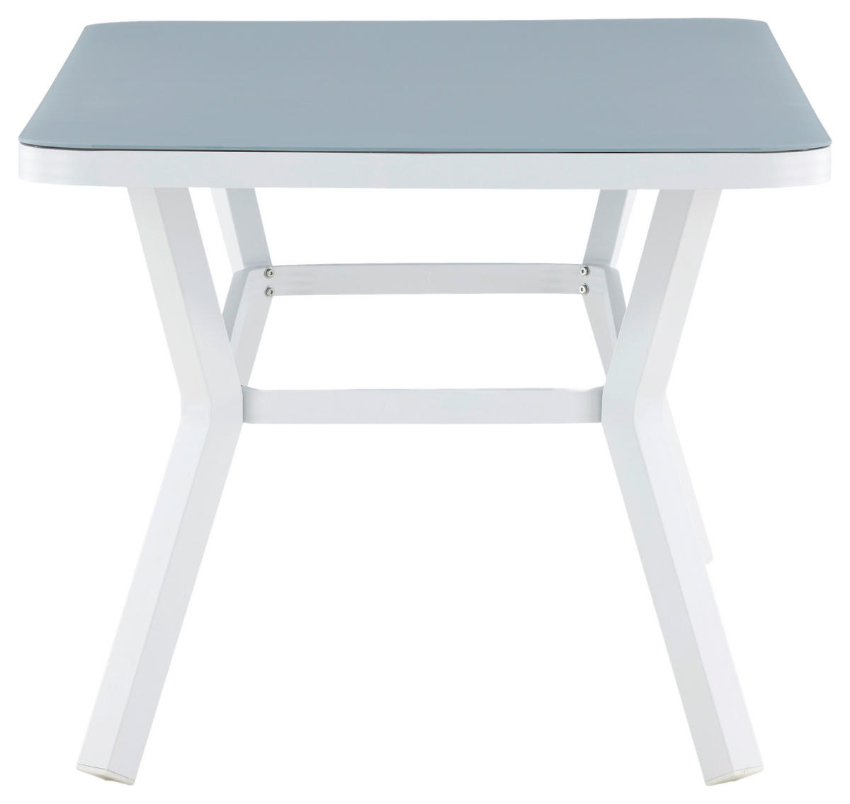 GARTENTISCH 160/90/74 cm Metall, Glas rechteckig  - Weiß/Grau, KONVENTIONELL, Glas/Metall (160/90/74cm) - Gardenson