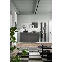 ELŐSZOBAPANEL 16/185/14 cm  - grafitszürke/fekete, Design, faalapú anyag (16/185/14cm) - Voleo