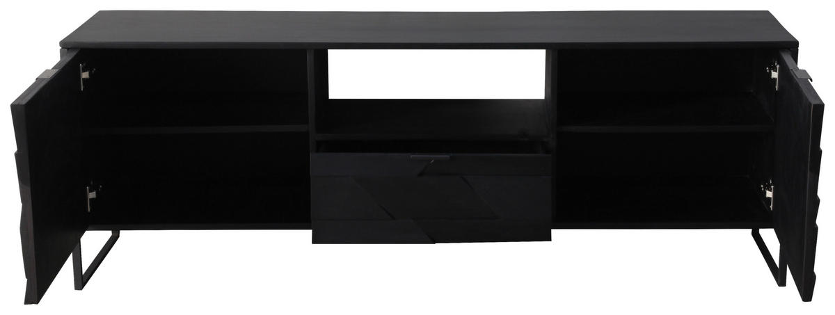LOWBOARD  in 175/60/40 cm  - Schwarz, Trend, Holz/Metall (175/60/40cm) - Ambia Home