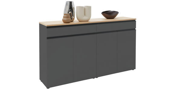 SIDEBOARD 180/102/41 cm  - Eichefarben/Dunkelgrau, Design, Holz/Holzwerkstoff (180/102/41cm) - Dieter Knoll