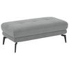 HOCKER in Textil Hellgrau  - Hellgrau/Schwarz, Design, Textil/Metall (132/45/68cm) - Beldomo Style