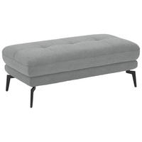HOCKER in Textil Hellgrau  - Hellgrau/Schwarz, Design, Textil/Metall (132/45/68cm) - Beldomo Style