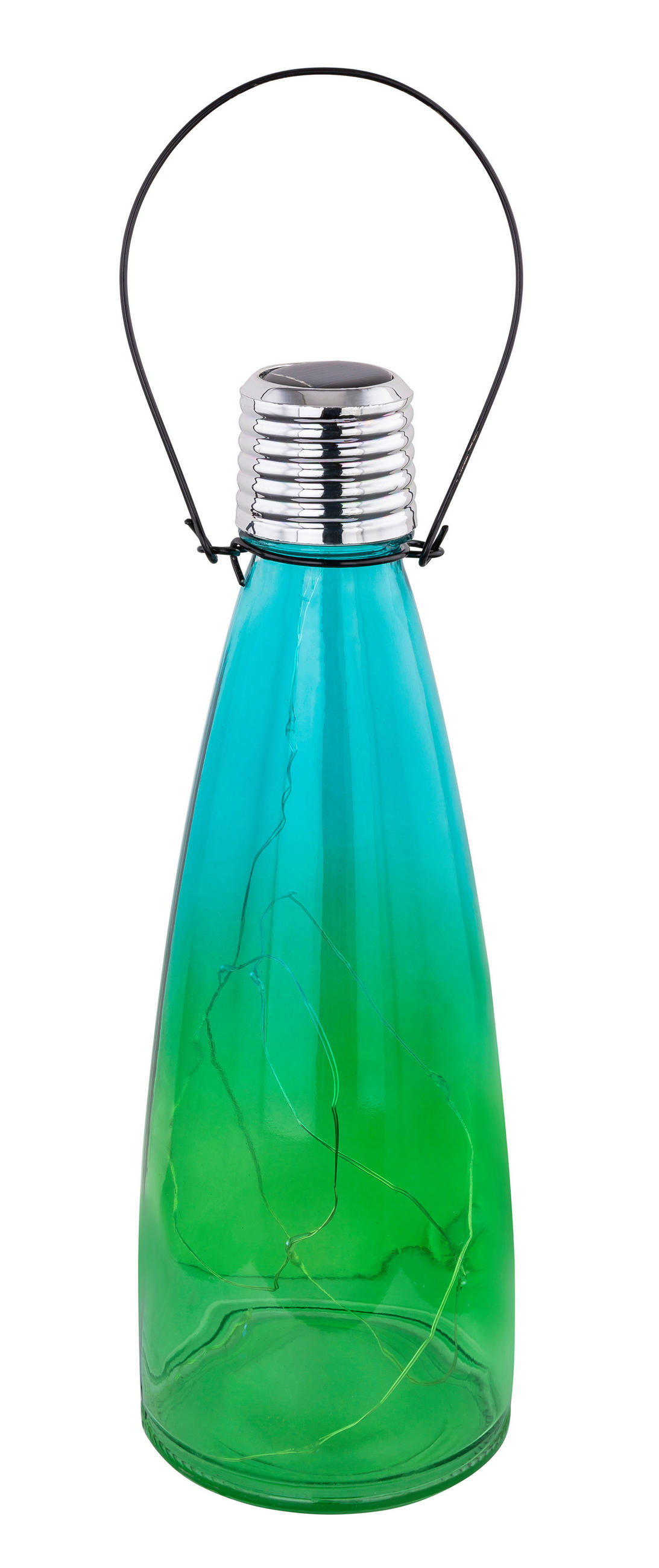 SOLARLEUCHTENSET - Blau/Edelstahlfarben, Lifestyle, Glas/Kunststoff (9/26cm) - Ambia Garden