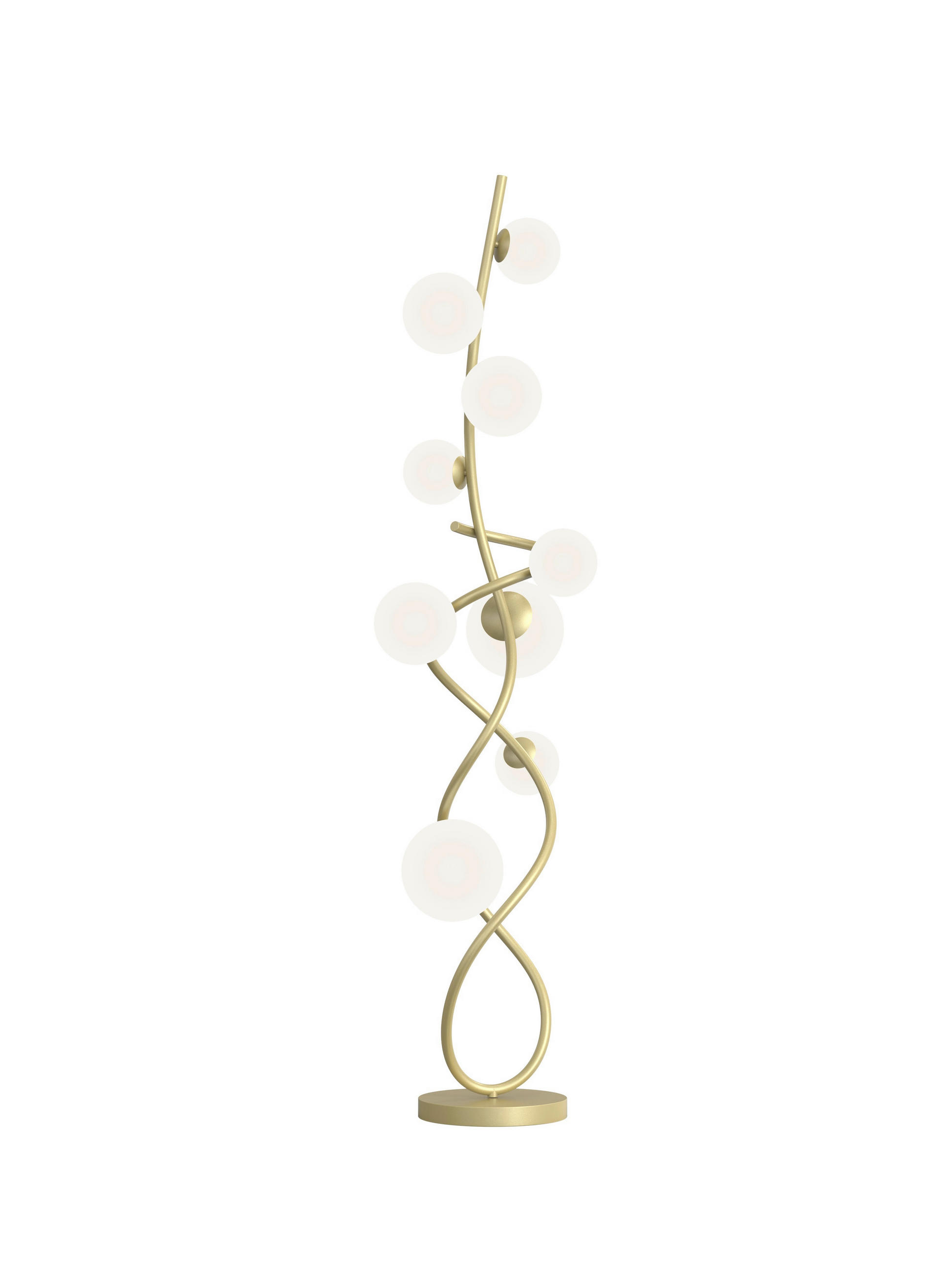 LED-STEHLEUCHTE 42/140 cm  - Goldfarben, Design, Glas/Kunststoff (42/140cm)