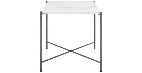 BEISTELLTISCH 40/40/40 cm Grau, Weiß quadratisch  - Dunkelgrau/Weiß, Trend, Stein/Metall (40/40/40cm) - Landscape